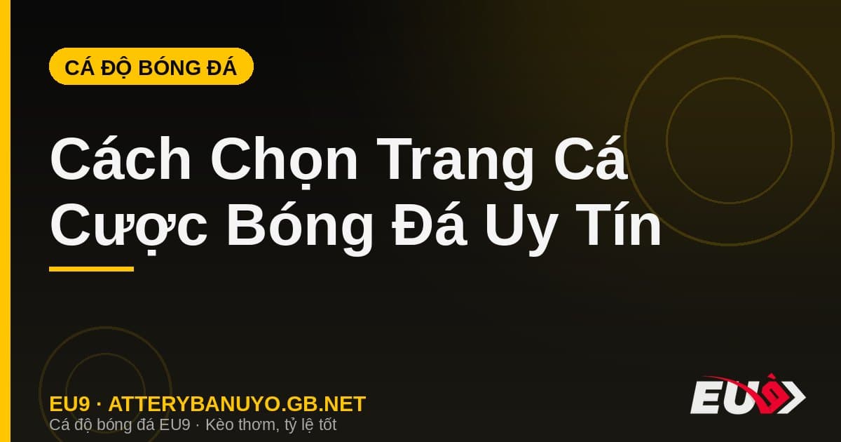 Cách Chọn Trang Cá Cược Bóng Đá Uy Tín – 8 Tiêu Chí Quan Trọng